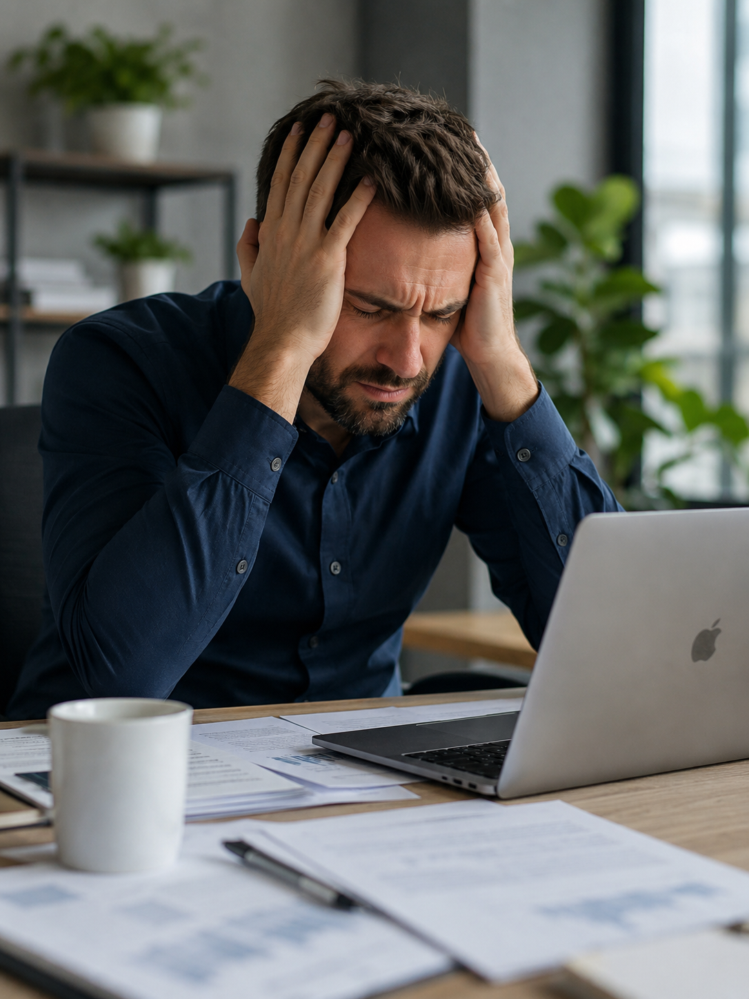 Stressed manager without MyOnboarder